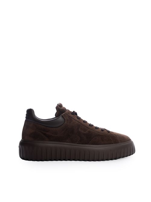 Sneakers H-Stripes in suede marrone HOGAN | HXM6450FC6T PJQ0UV2